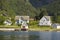 Small norwegian village on hardangerfjord