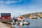 Small Norwegian village landscape, moored boats