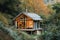 A small off-grid cabin surrounded by nature.