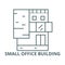 Small office building vector line icon, linear concept, outline sign, symbol