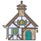 Small old-fashioned cottage vector illustration