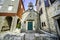 Small old stone church between two bigger buildings,Perast,Montenegro