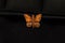 Small orange and brown butterfly jewelry pin