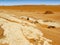 Small orange colored dunes of Namib desert in Namibia near Swakopmund, South Africa