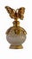 Small ornate golden glass perfume bottle