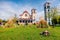 Small Orthodox Church in Nea Kerdilia village. Colorful spring scene in northern Greece. Splendid morning view ofcountryside,