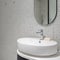 Small oval bathroom washbasin, close-up