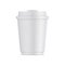 Small paper coffee cup with lid
