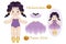 Small paper doll with halloween party costume