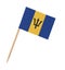 Small paper flag of Barbados on wooden stick