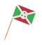 Small paper flag of Burundi on wooden stick