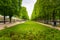 A small park along the Seine River in Paris, France