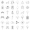 Small park icons set, outline style