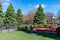 Small Park in Lincoln Park Chicago with Benches