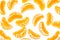 Small parts of orange clementine isolated. Tropical citrus fruit on white background