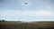 Small passenger plane taking off from an airfield on Yeu Island near France