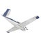 Small passenger propeller plane isolated on white. 3D illustration