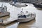 Small passenger taxi boat at dock On St-Lawrence river - Le Pelerin