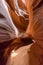 Small Path through Upper Antelope Canyon. Natural rock formation in beautiful colors. Beautiful wide angle view of amazing