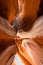 Small Path through Upper Antelope Canyon. Natural rock formation in beautiful colors. Beautiful wide angle view of amazing