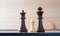 Small pawn on chess board against larger adversary concept of adversity ,discimination ,equality
