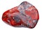 Small pebble red jasper gemstone isolated