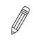 Small Pencil with Rubber Outline Flat Icon