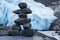 Small person shaped cairn near Bear Glacier, Canada