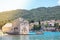 Small picturesque house of Saint Jerolim, stone greek style building standing on the waterfront of Starigrad,Hvar