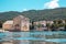 Small picturesque house of Saint Jerolim, stone greek style building standing on the waterfront of Starigrad,Hvar. Seen from the