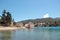 Small picturesque house of Saint Jerolim, stone greek style building standing on the waterfront of Starigrad,Hvar. Wide empty