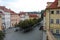 Small picturesque square Na Kampe, Mala Strana, in the early evening, Prague, Czechia