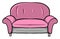 Small pink sofa , illustration, vector