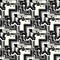 Small pixels monochrome geometric seamless pattern vector illustration