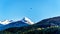 Small plane flying over Green Lake neat Whistler British Columbia