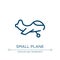 Small plane icon. Linear vector illustration from vehicles and transports collection. Outline small plane icon vector. Thin line