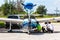 Small plane makes emergency landing on side of road in Weston, Broward County, Florida, USA