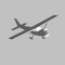 Small plane vector icon. Single engine propelled passenger aircraft. Light aircraft. Monochrome vector illustration