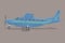 Small plane vector illustration. Big single engine propelled passenger aircraft.