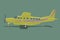 Small plane vector illustration. Big single engine propelled passenger aircraft.