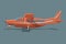 Small plane vector illustration. Big single engine propelled passenger aircraft. Flat design