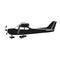 Small plane vector illustration. Single engine propelled aircraft.