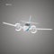 Small plane vector illustration. Twin engine propelled aircraft. Business trip aircraft.