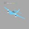 Small plane vector illustration. Twin engine propelled aircraft. Vector illustration.