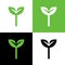 Small plants icon design, seedling symbol vector, young plant silhouette