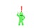 Small plasticine puppet with a exclamation mark over the head