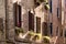 Small plaza with colourful buildings in Venice, Italy