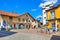 Small plaza in italian town of Barolo.