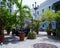 a small plaza in old san juan puerto rico with lots of plants on pots