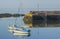 Small pleasure boats and yachts on their moorings on a beautiful summer evening in Groomsport Village Harbour County down Northern